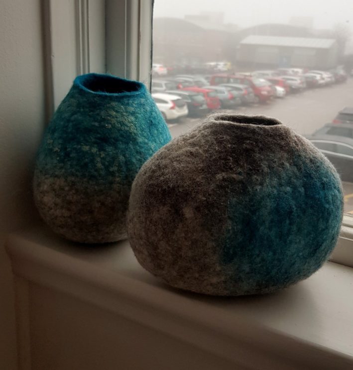 Felted bowls turquoise - Image 6