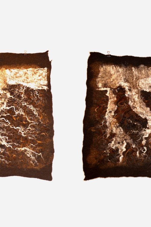 Wall Hanging "Roots", Art Object, Diptych
