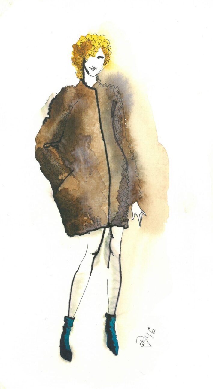 Fur coat felted "Vegetarian Fur" - Image 3
