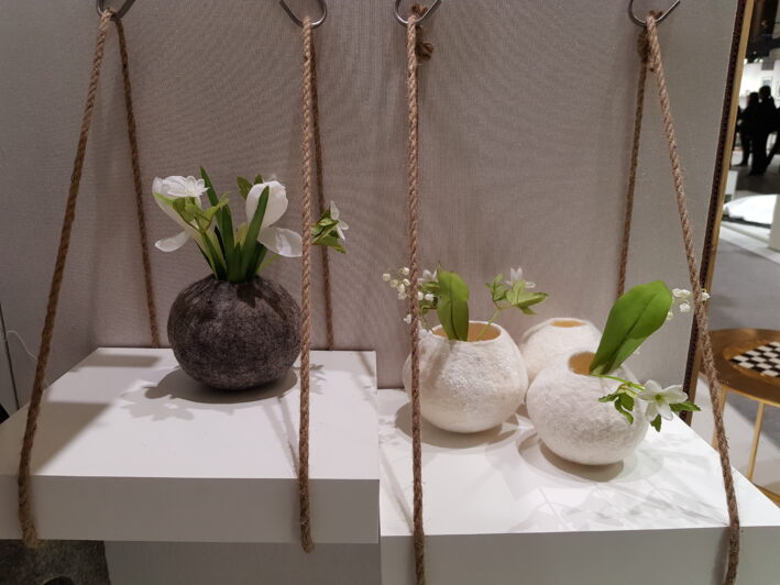 Small felted vases/pots