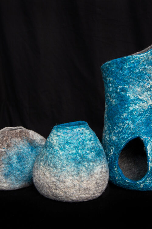 Felted bowls turquoise