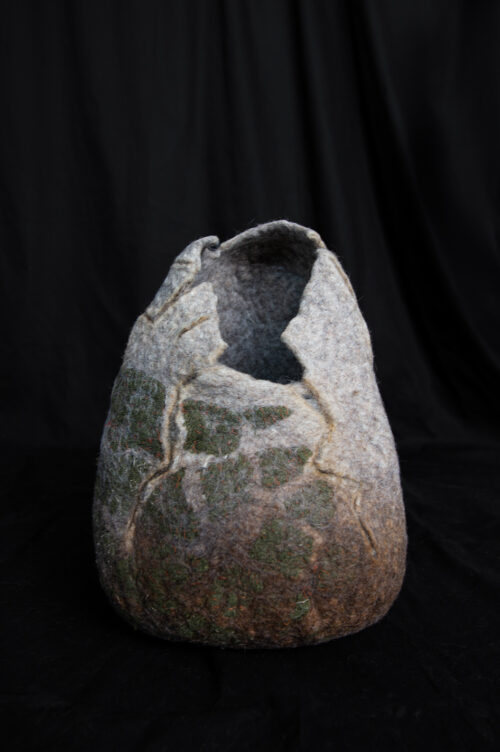 Felted sculpture "A Troll's Egg"