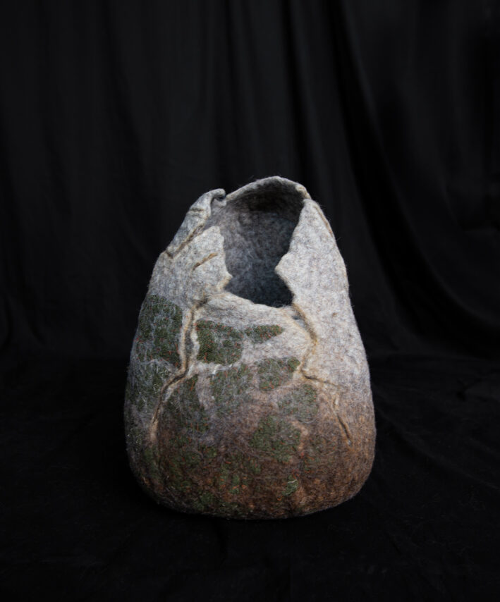 Felted sculpture "A Troll's Egg"